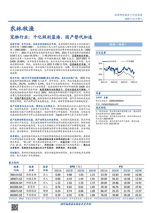 宠物行业：千亿级别蓝海，国产替代加速